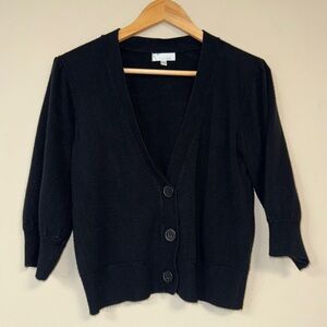 Black Cardigan Sweater Women’s X-LARGE Soft Knit Button Front Cover Party Formal
